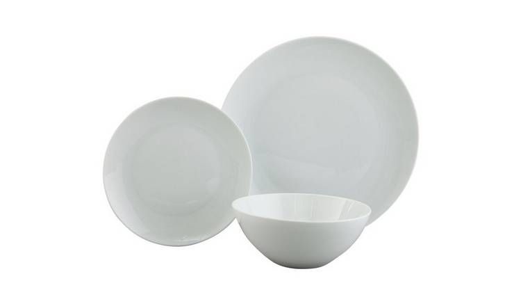 Argos Home Coupe 12 Piece Porcelain Dinner Set - Super White - McGrocer