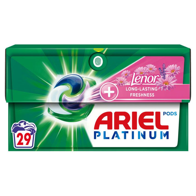 Ariel Platinum All-in-One Pods + Lenor, Washing Liquid Capsules 29 Washes - McGrocer