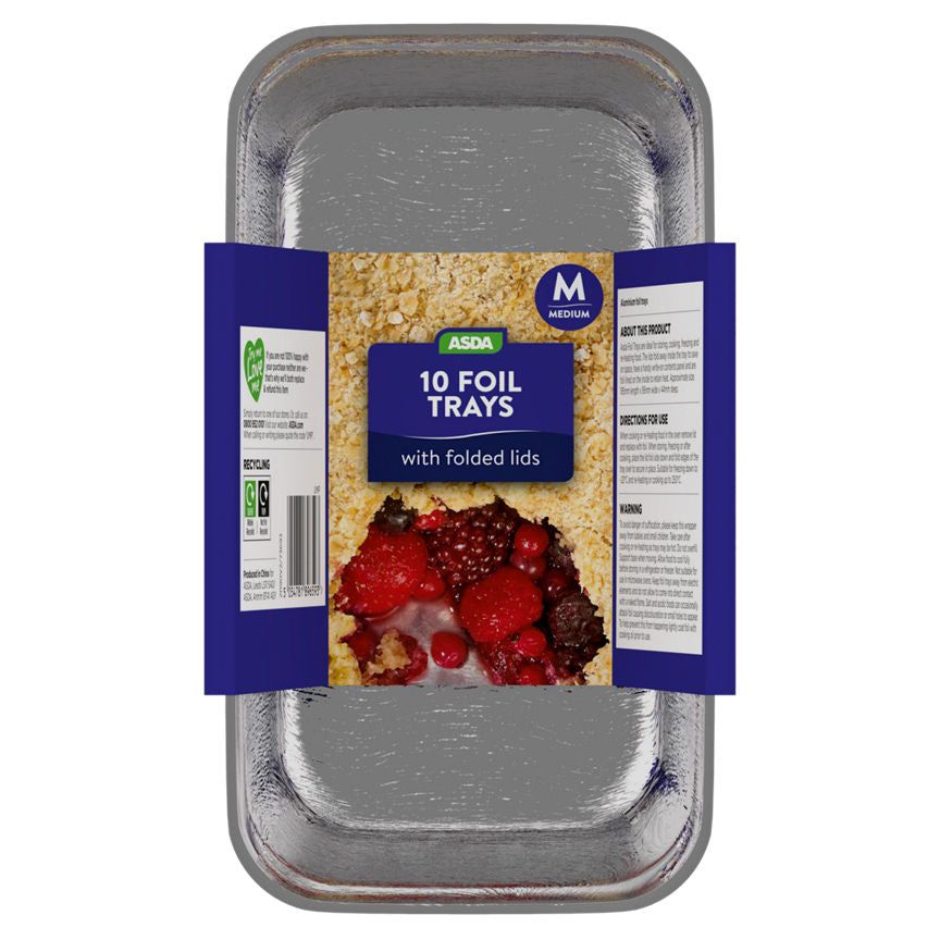 ASDA 10 Medium Foil Trays with Lids - McGrocer