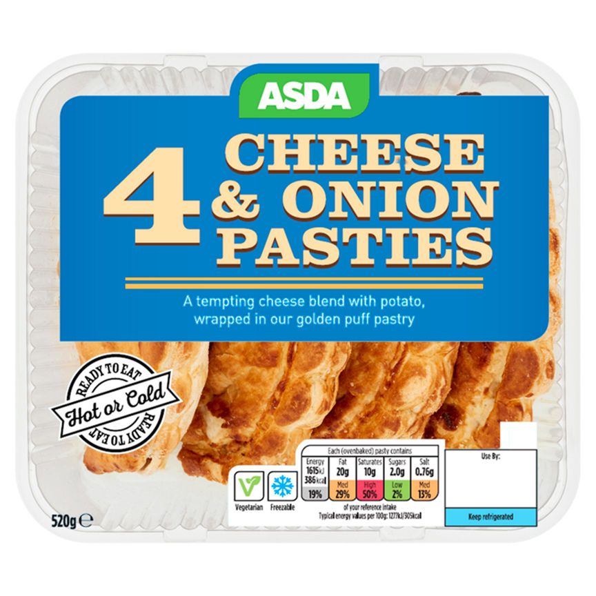 ASDA 4 Cheese & Onion Pasties - McGrocer