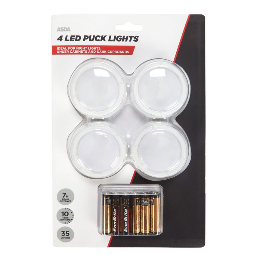 ASDA 4 Pack LED Puck Lights - McGrocer