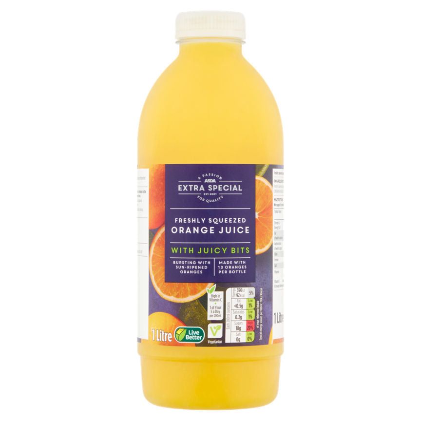 ASDA Extra Special Freshly Squeezed Orange Juice with Bits - McGrocer