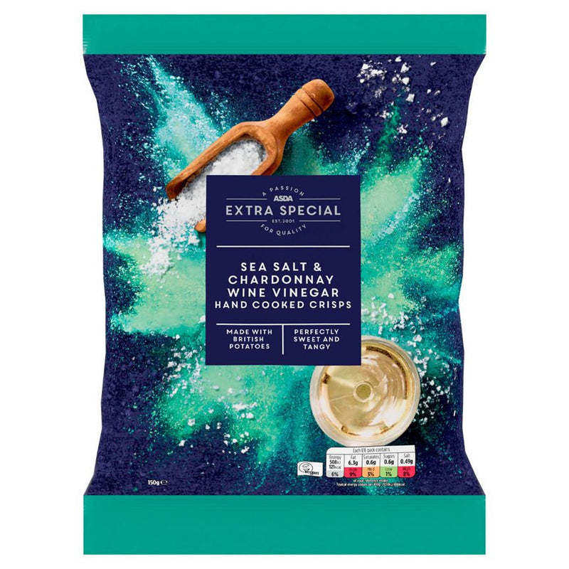 ASDA Extra Special Sea Salt & Chardonnay Wine Vinegar Hand Cooked Crisps - McGrocer
