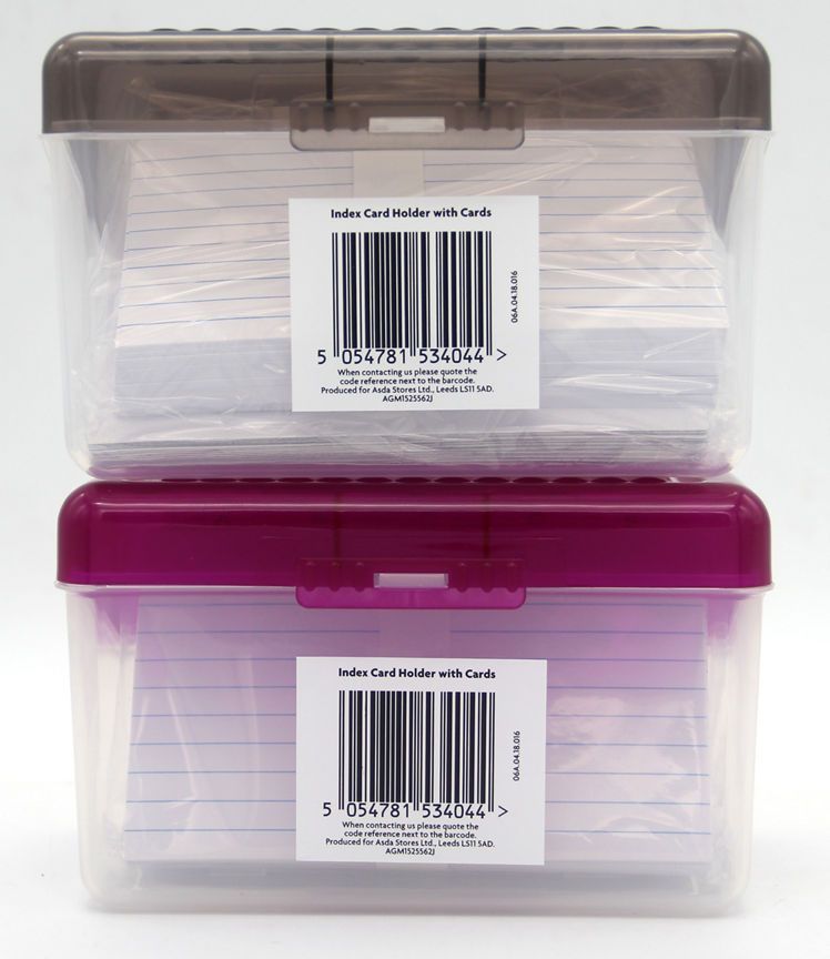 ASDA Index Card Box (Colour May Vary) - McGrocer