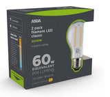 ASDA LED Filament Classic 60W Large Screw Clear Lightbulb - McGrocer