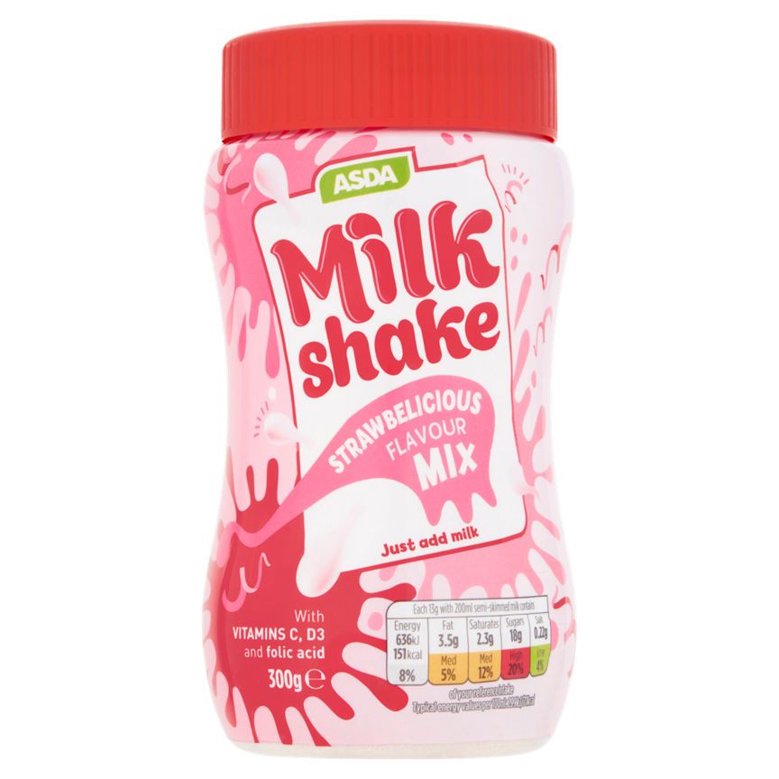 ASDA Strawberry Flavoured Milkshake Mix - McGrocer