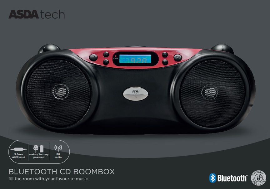 ASDA Tech Buetooth CD Boombox - McGrocer