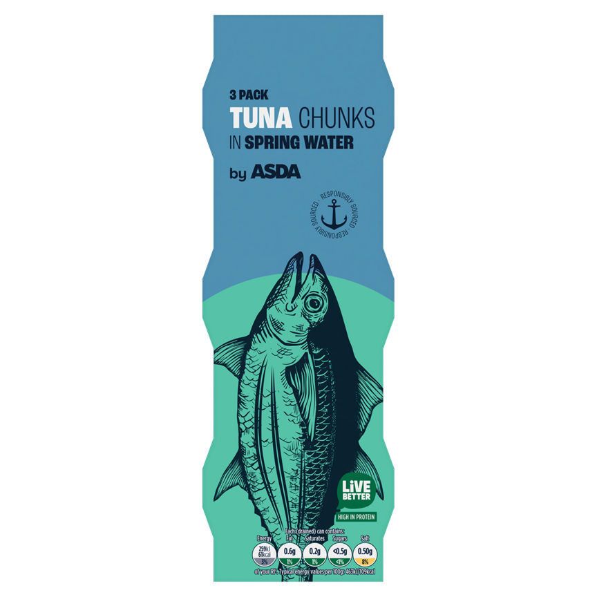 ASDA Tuna Chunks in Spring Water 3 x 80g (240g) - McGrocer