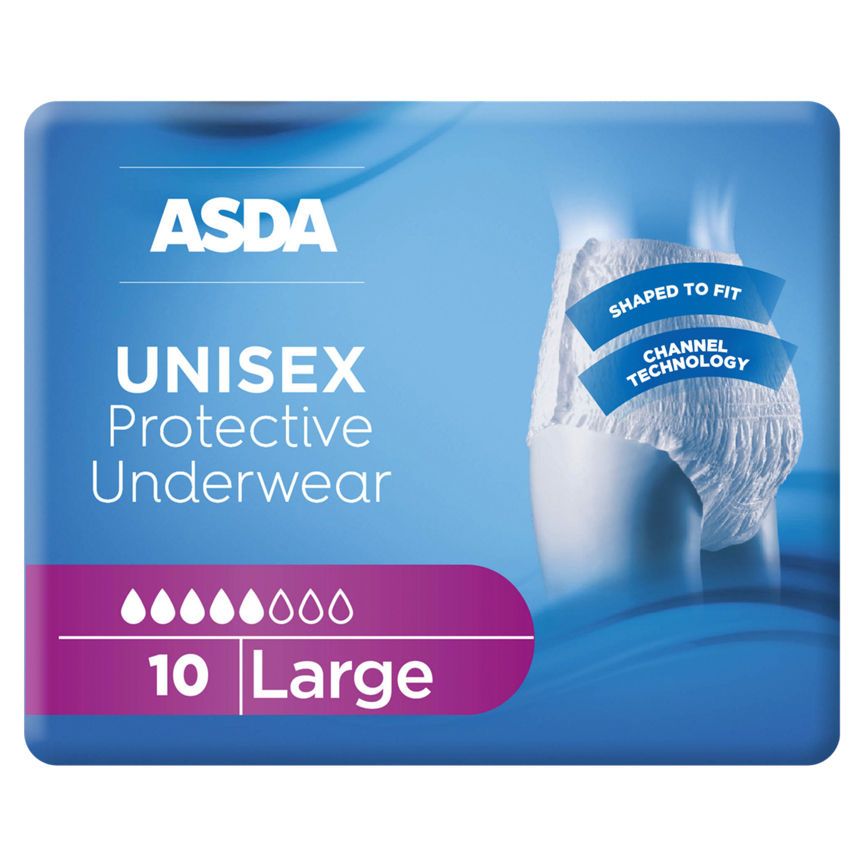 ASDA UNISEX Discreet Underwear Incontinence Pants Pants Large - McGrocer