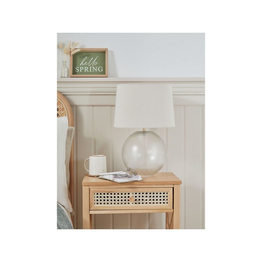 At Home with Stacey Solomon Linen Glass Table Lamp - McGrocer
