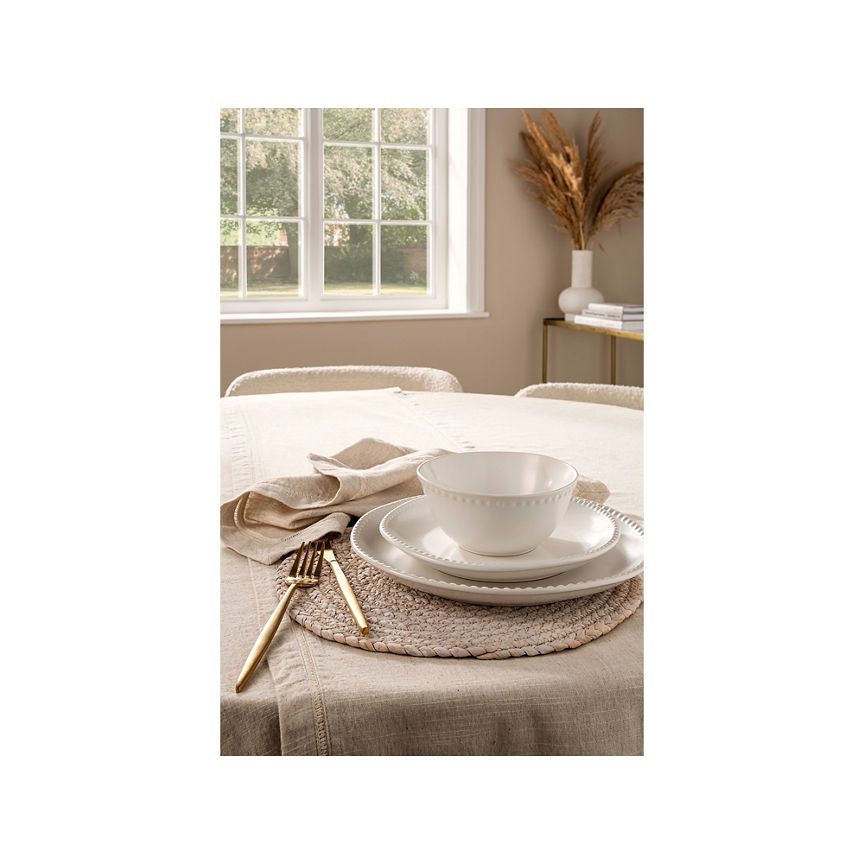 At Home with Stacey Solomon White Beaded Dinner Set 12 piece - McGrocer