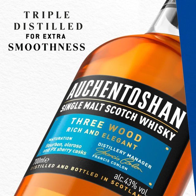 Auchentoshan Three Wood Single Malt Scotch Whisky 70cl - McGrocer