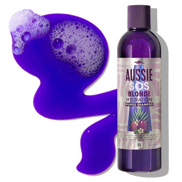 Aussie Blonde Hydration Purple Shampoo with Hemp for Blonde and Silver Hair 290ml - McGrocer