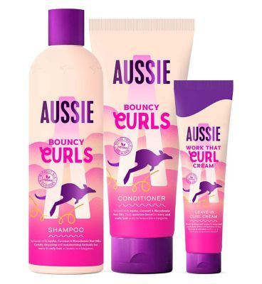 Aussie Curls Shampoo and Conditioner Set with Leave In Conditioner Curl Cream Bundle - McGrocer