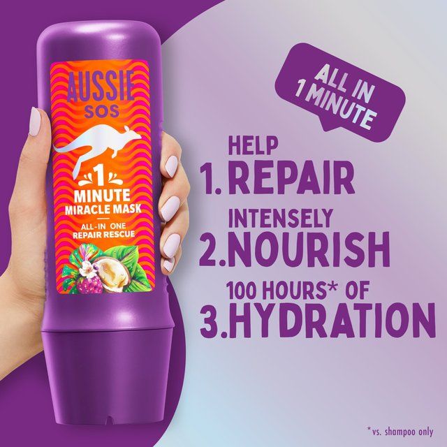 Aussie Sos 1 Minute Miracle Repair Rescue Mask 250ml - McGrocer