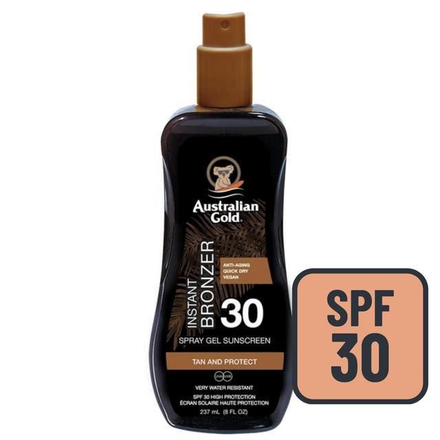 Australian Gold SPF 30 Sunscreen Spray with Instant Bronzer 237ml - McGrocer