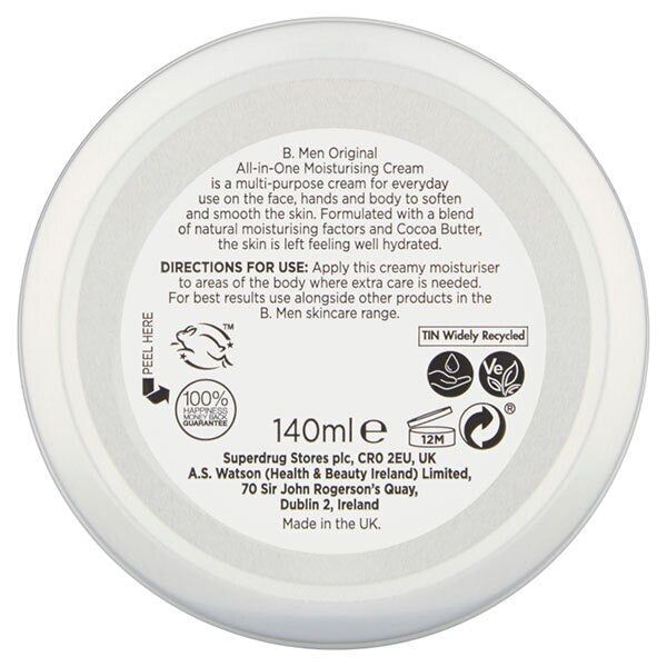 B. Men Original Moisturiser In Tin 140ml - McGrocer