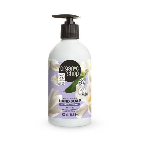 Organic Shop Hand Soap Mint & Jasmine 500ml, imported from the UK