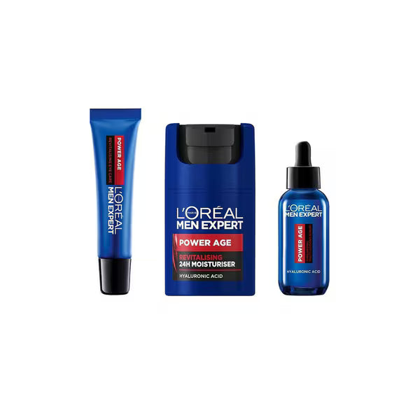 L'Oreal Paris Men Expert Power Age skincare routine, imported from the UK