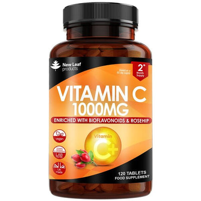 Superdrug New Leaf Vitamin C Tablets 1000mg + Rosehip Bioflavonoids, 120 Tablets- Buy online at McGrocer