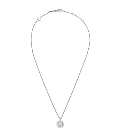 Harrods Chopard Happy Diamonds Icons Joaillerie 18kt White Gold Diamond Pendant Necklace 42cm- Buy online at McGrocer