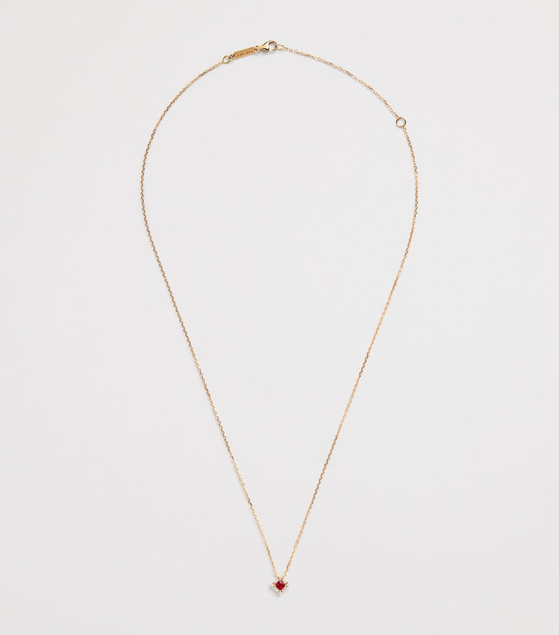 Suzanne Kalan rose gold ruby diamond mini princess pendant necklace (British brand)