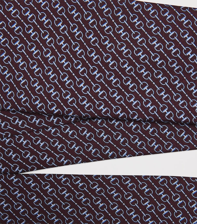 Harrods silk snaffle print tie 8cm width, UK version
