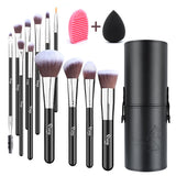 Superdrug Livingandhome 12-piece Travel Makeup Brush Set Silver Ferrule Synthetic Bristles- Buy online at McGrocer