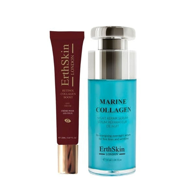Superdrug Erth Marine Collagen Night Serum 30ml and Retinol Collagen Eye Cream 20ml- Buy online at McGrocer