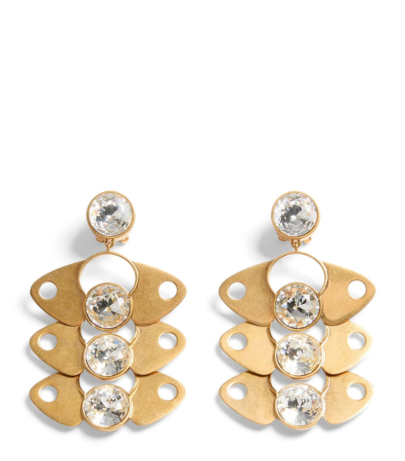 Valentino Garavani crystal-embellished drop earrings (British brand)