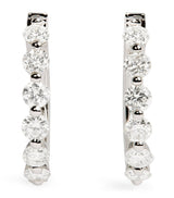 Harrods Harrods White Gold and Diamond Hoop Earrings 0.50ctw- Buy online at McGrocer