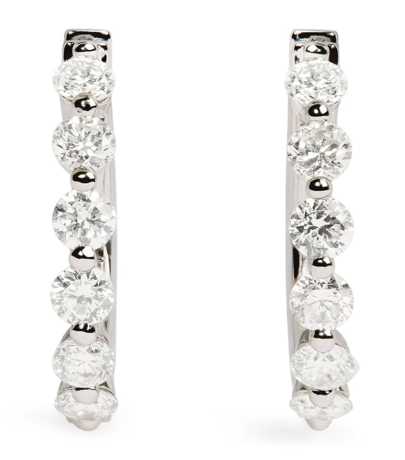 Harrods white gold diamond hoop earrings 0.50ctw, UK version