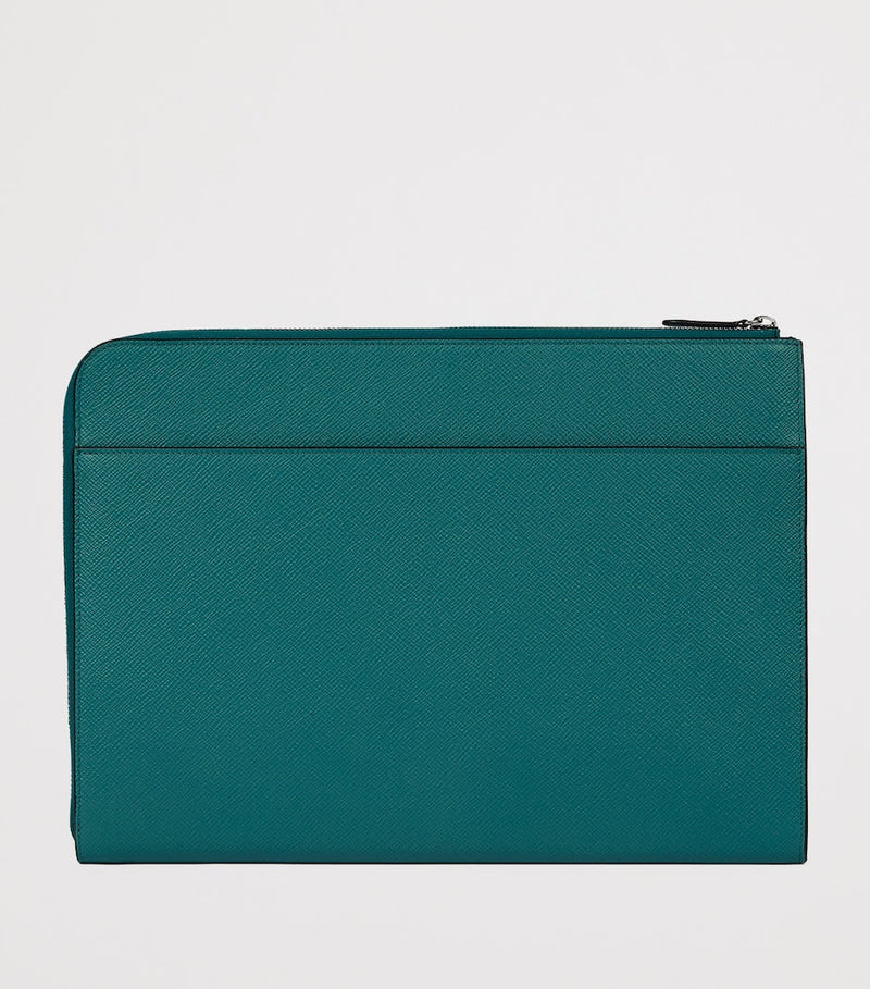 Smythson small Panama leather laptop case for 13-inch laptops (British brand)