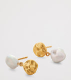 Monica Vinader gold vermeil keshi pearl earrings, imported from the UK