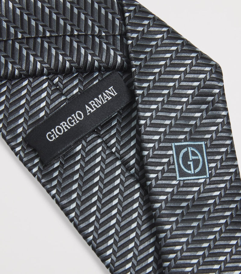 Giorgio Armani silk herringbone tie width 7cm (British brand)