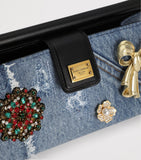 Dolce&Gabbana mini bag denim embellished H11.5cm x W18cm x D4.5cm - British product