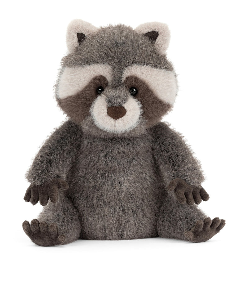 Jellycat Trixiwoo Raccoon 24cm soft toy, imported from the UK