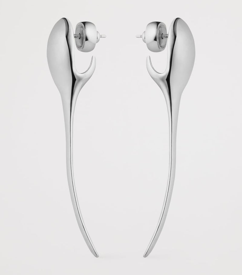 Givenchy Spike Earrings silver tone drop design, UK version