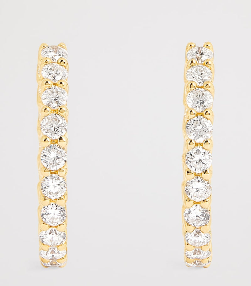 Harrods yellow gold diamond hoop earrings 1.25ctw, UK version