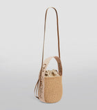 Chloé Small Woody basket bag in paper fibre and leather - UK version