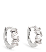 Harrods Suzanne Kalan White Gold and Diamond Bold Huggie Earrings- Buy online at McGrocer