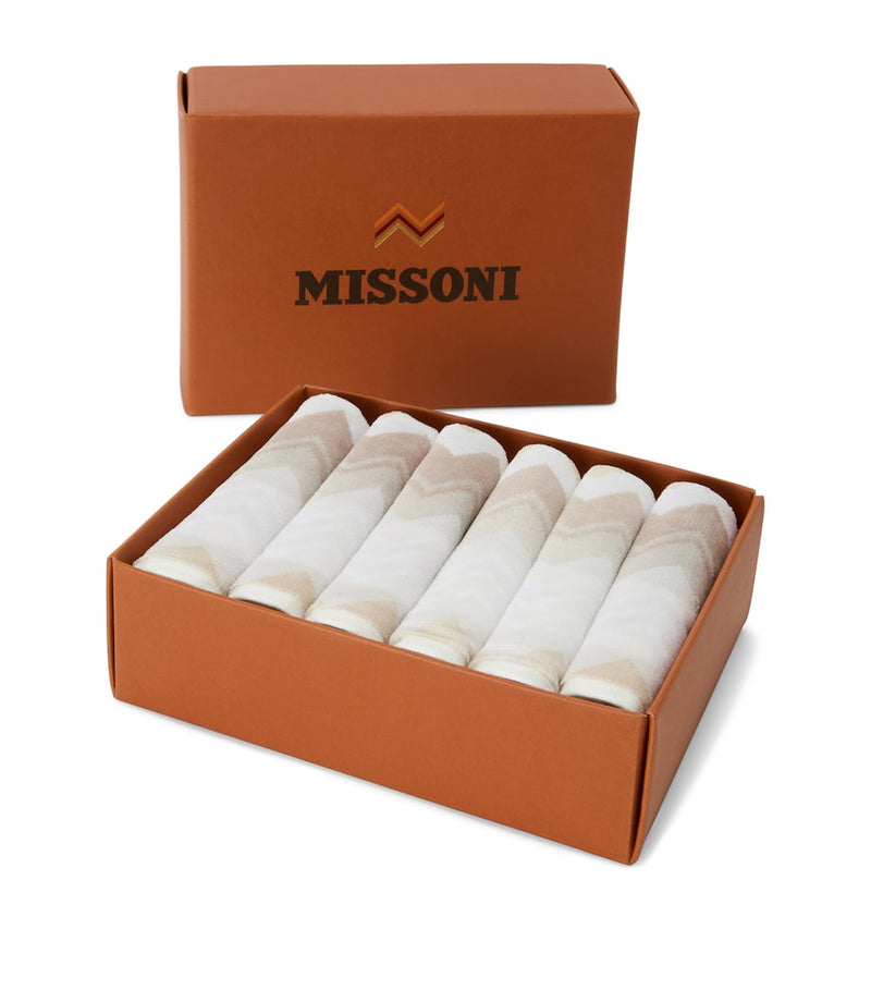 Missoni Home Giacomo facecloths set of 6 30cm x 30cm, UK version