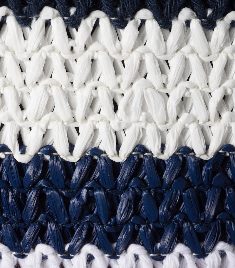 Miu Miu raffia-effect woven tote bag (British brand)