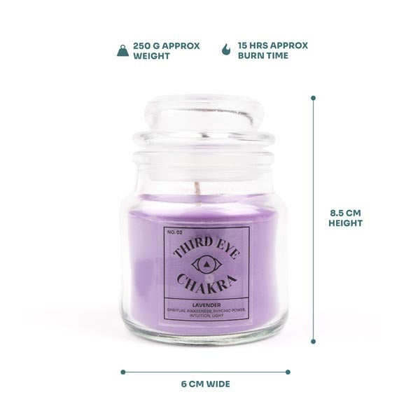 Myga Seventh Chakra Candle Third Eye Purple 250g, imported from the UK