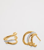 Monica Vinader gold vermeil diamond huggie earrings, imported from the UK