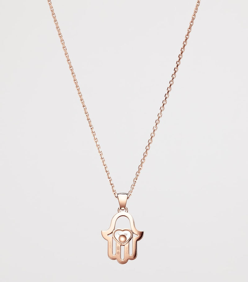 Chopard rose gold diamond Good Luck necklace 42cm, UK version