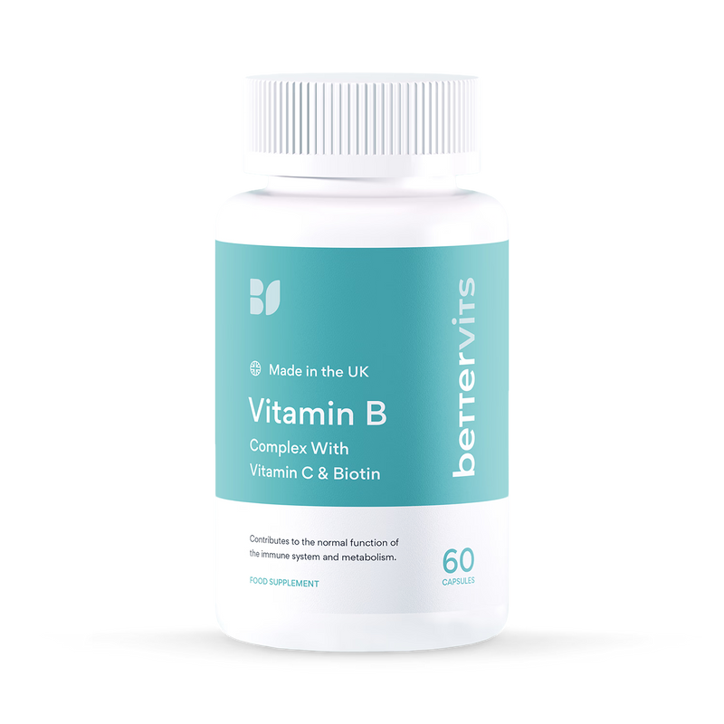 Bettervits B Complex with Vitamin C Biotin 60 capsules, UK version