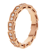 Harrods Bvlgari Rose Gold and Diamond Serpenti Viper Ring- Buy online at McGrocer