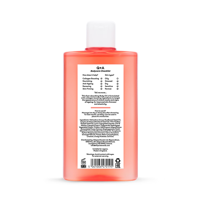 Q+A Collagen Body Oil 150ml moisturising oil (British brand)