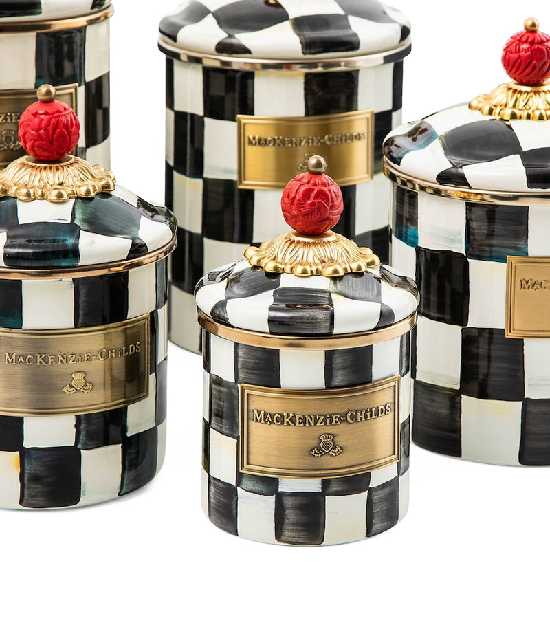 MacKenzie-Childs Courtly Check mini canister 15cm, UK version